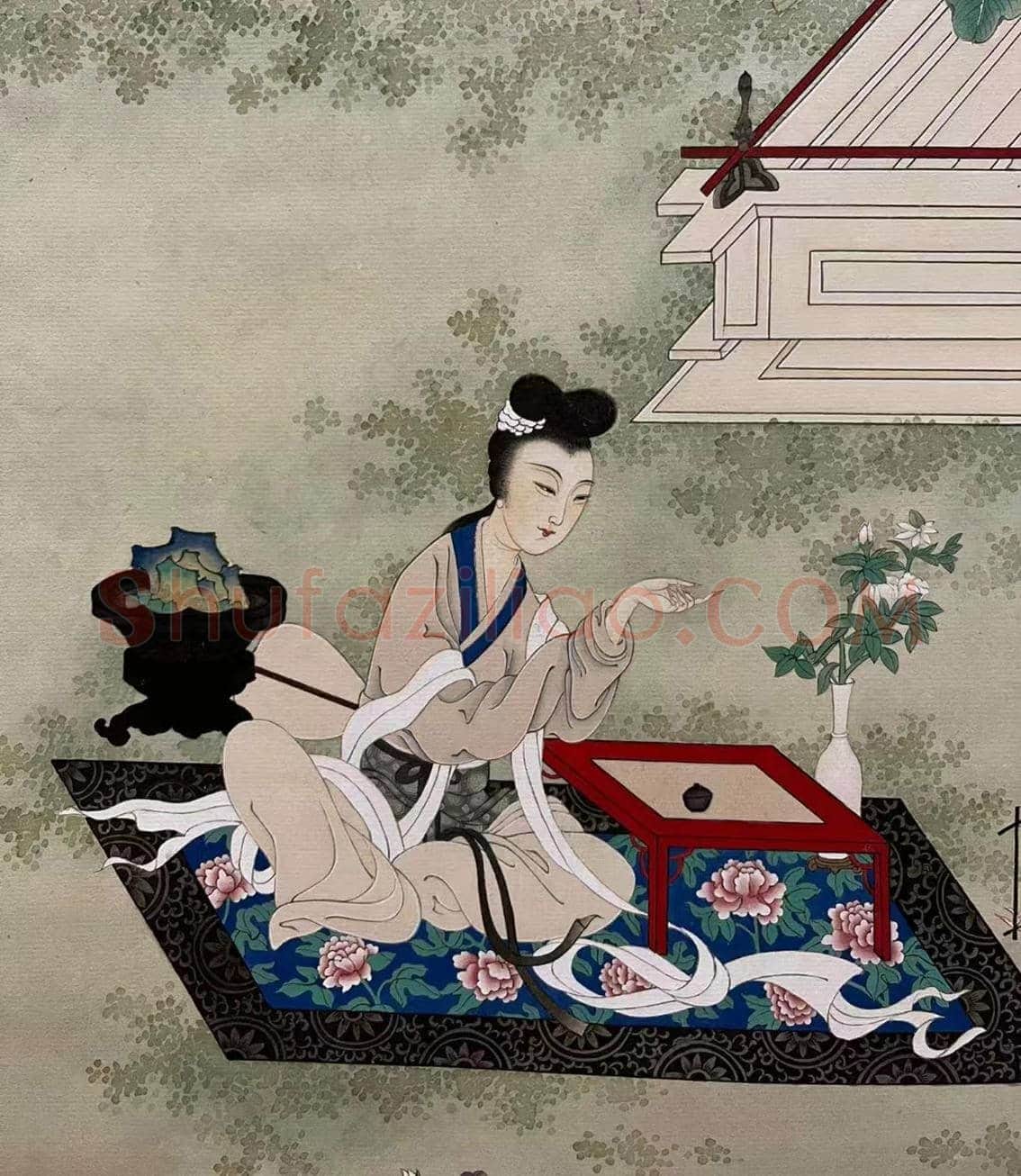 刘凌沧《抚宋人本刺绣图》,早期佳构 | 国画欣赏