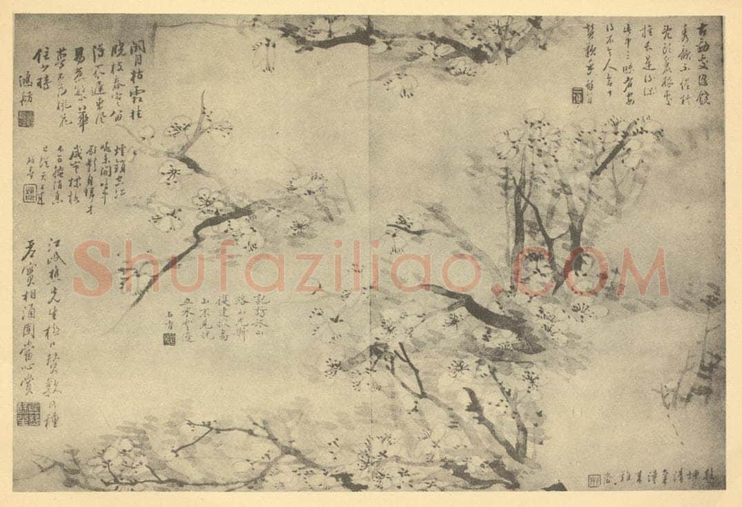 清 胡公寿《梅花》国画作品