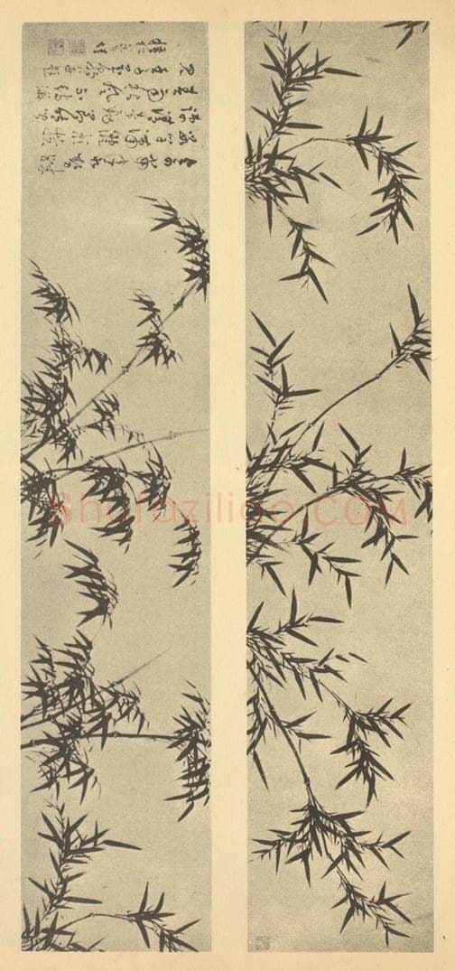 明 胡靖《竹》国画作品