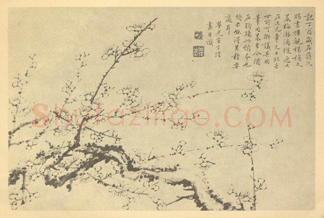 清 程曾煌《梅花》国画作品