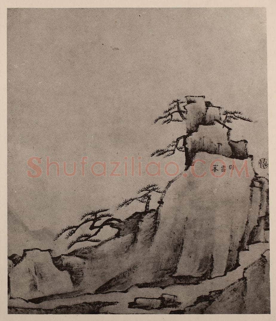 清 弘仁《黄山山水册(七)》国画作品