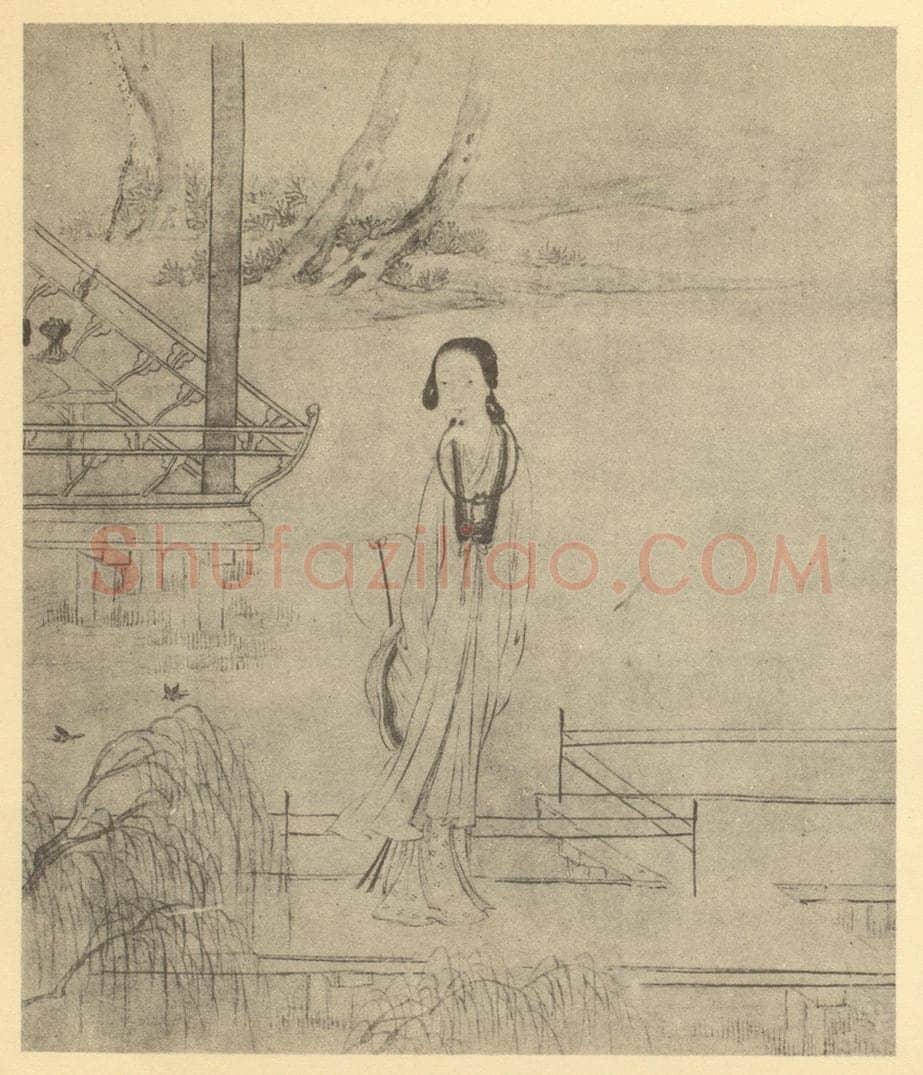 清 改琦《士女图（三）》国画作品