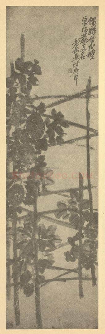清 吴昌硕《荔枝》国画作品