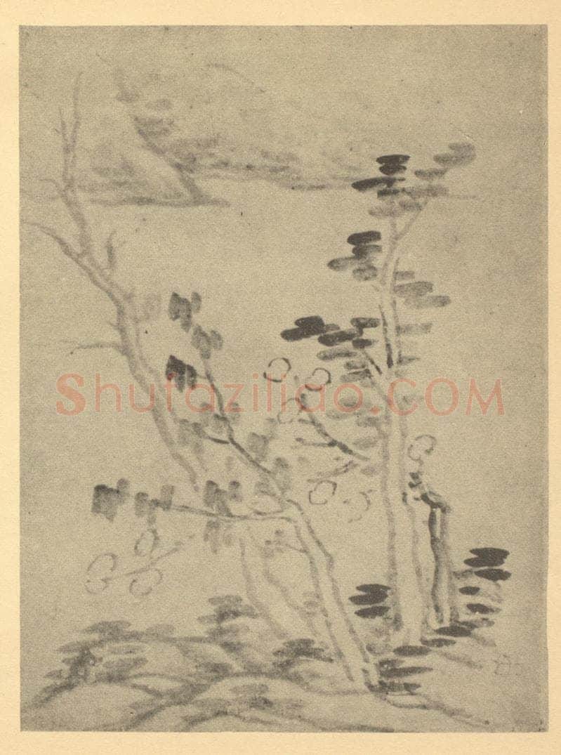 清 龚贤《画山水法(十四)》国画作品