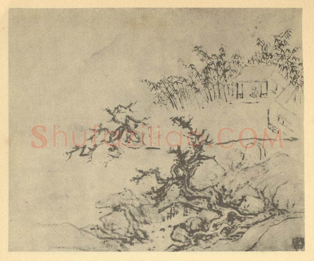 明 胡玉昆《山水图（十七）》国画作品