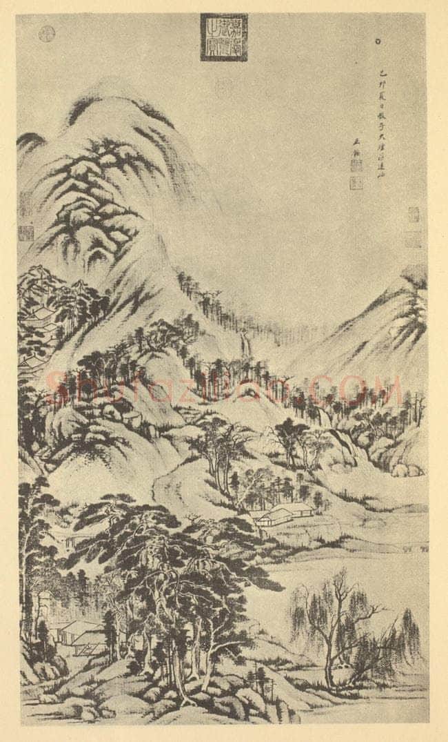 清 王鉴《山水轴(三)》国画作品