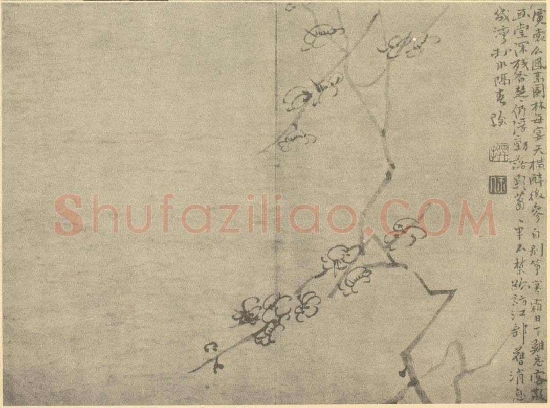 清 陈撰《梅花》国画作品