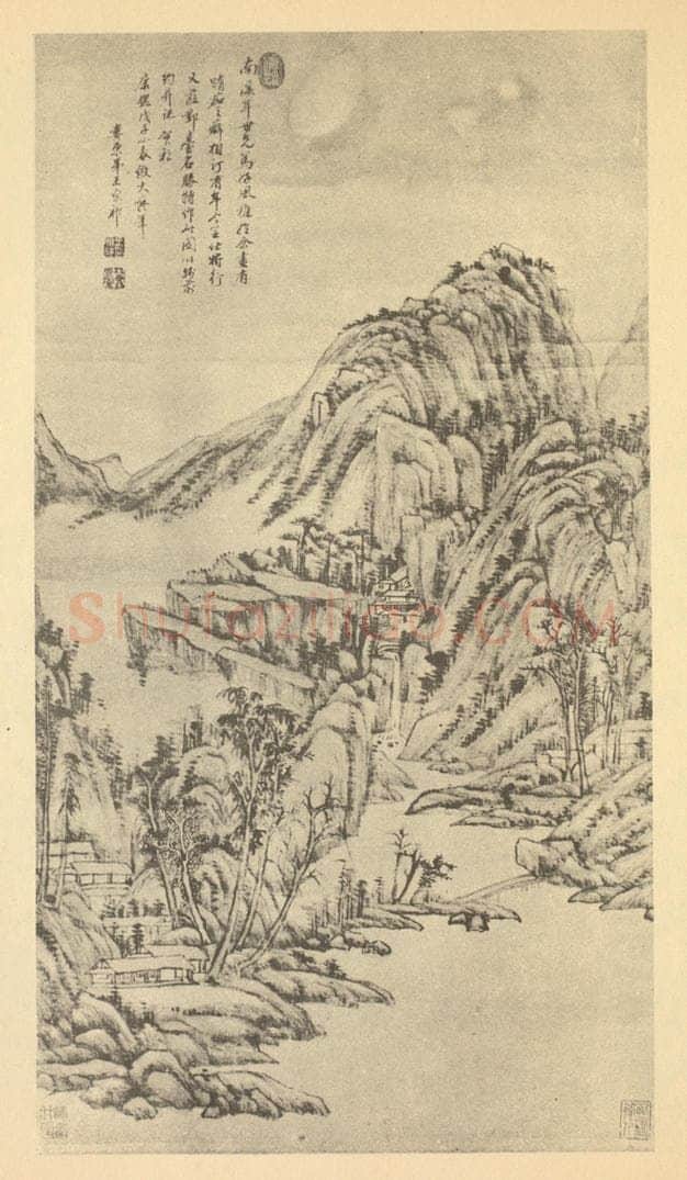 清 王原祁《山水轴(十七)》国画作品