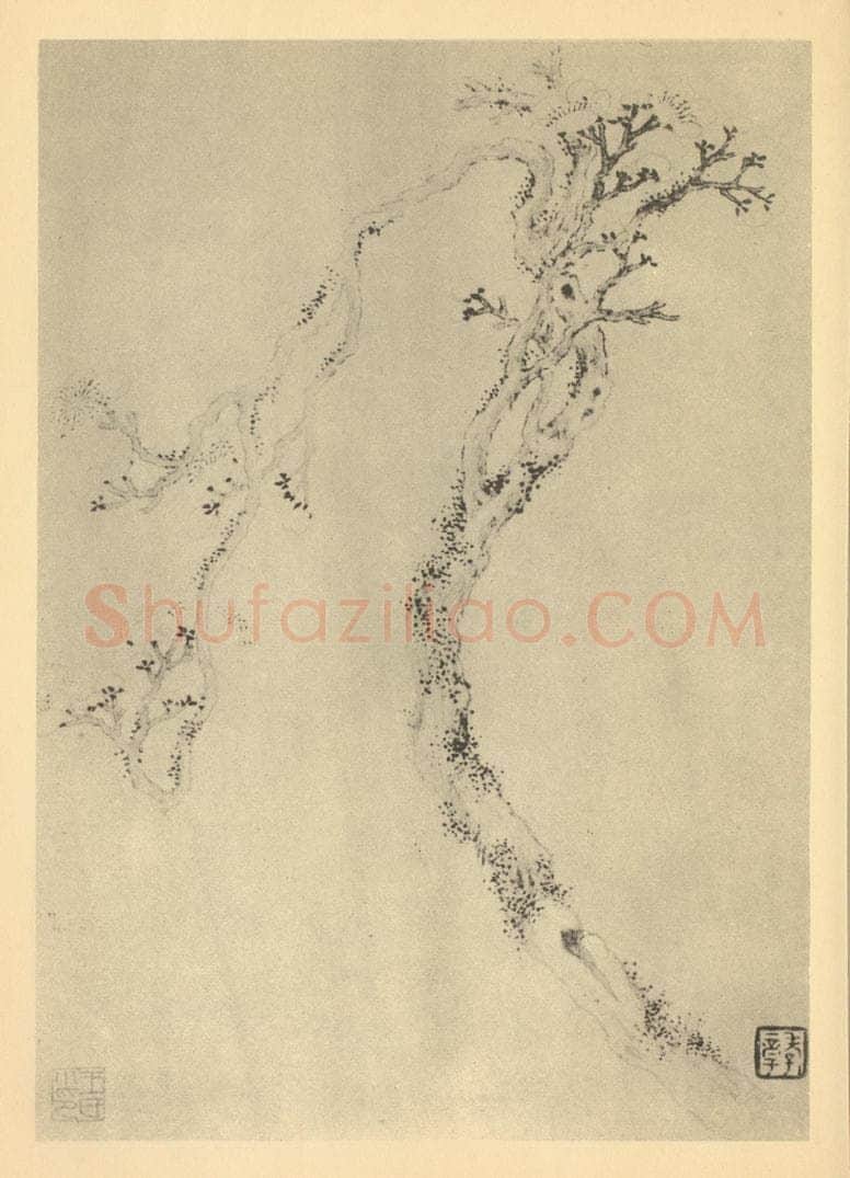清 金俊明《梅花（十七）》国画作品