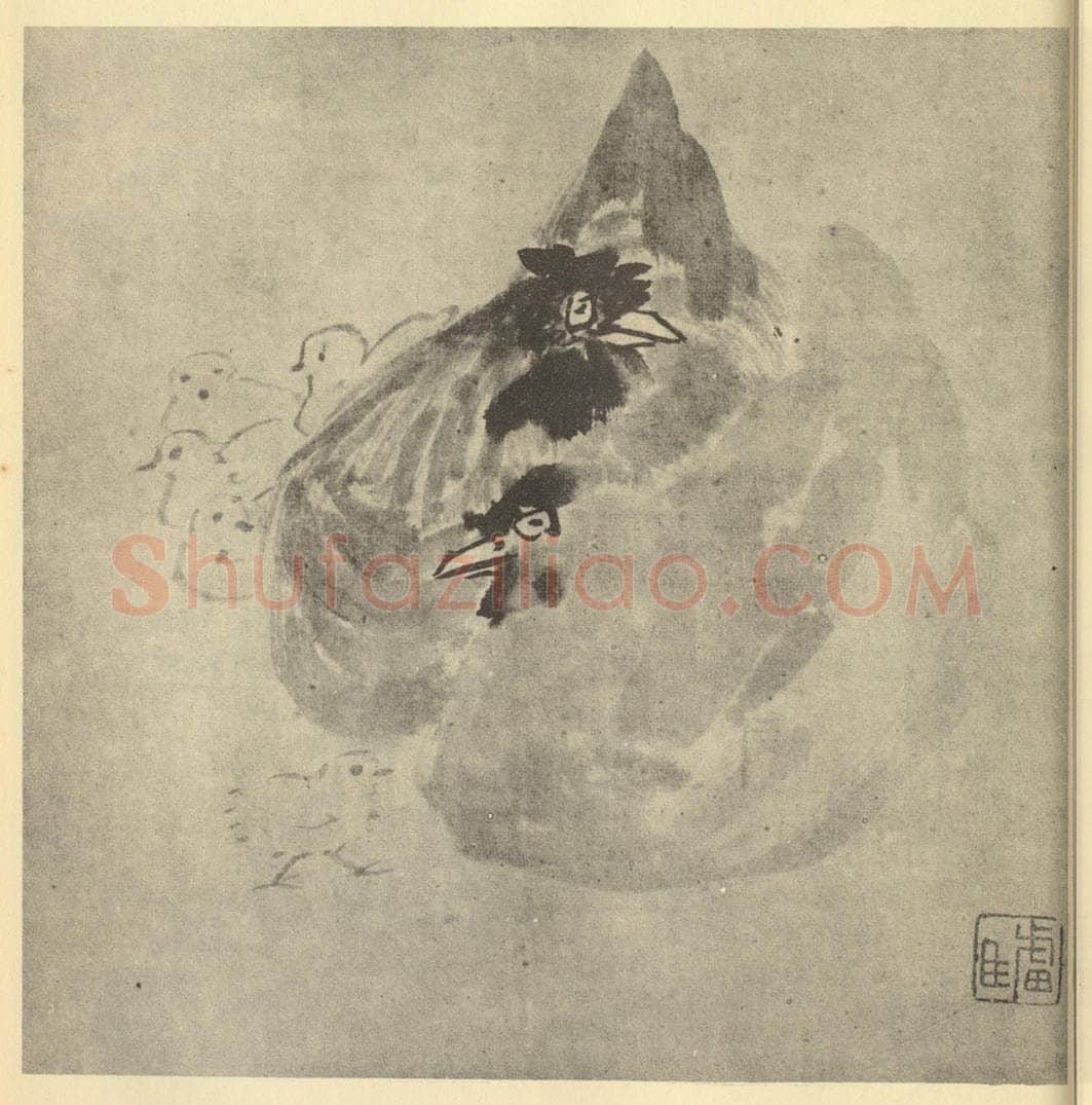 清 朱耷《合家全庆》国画作品