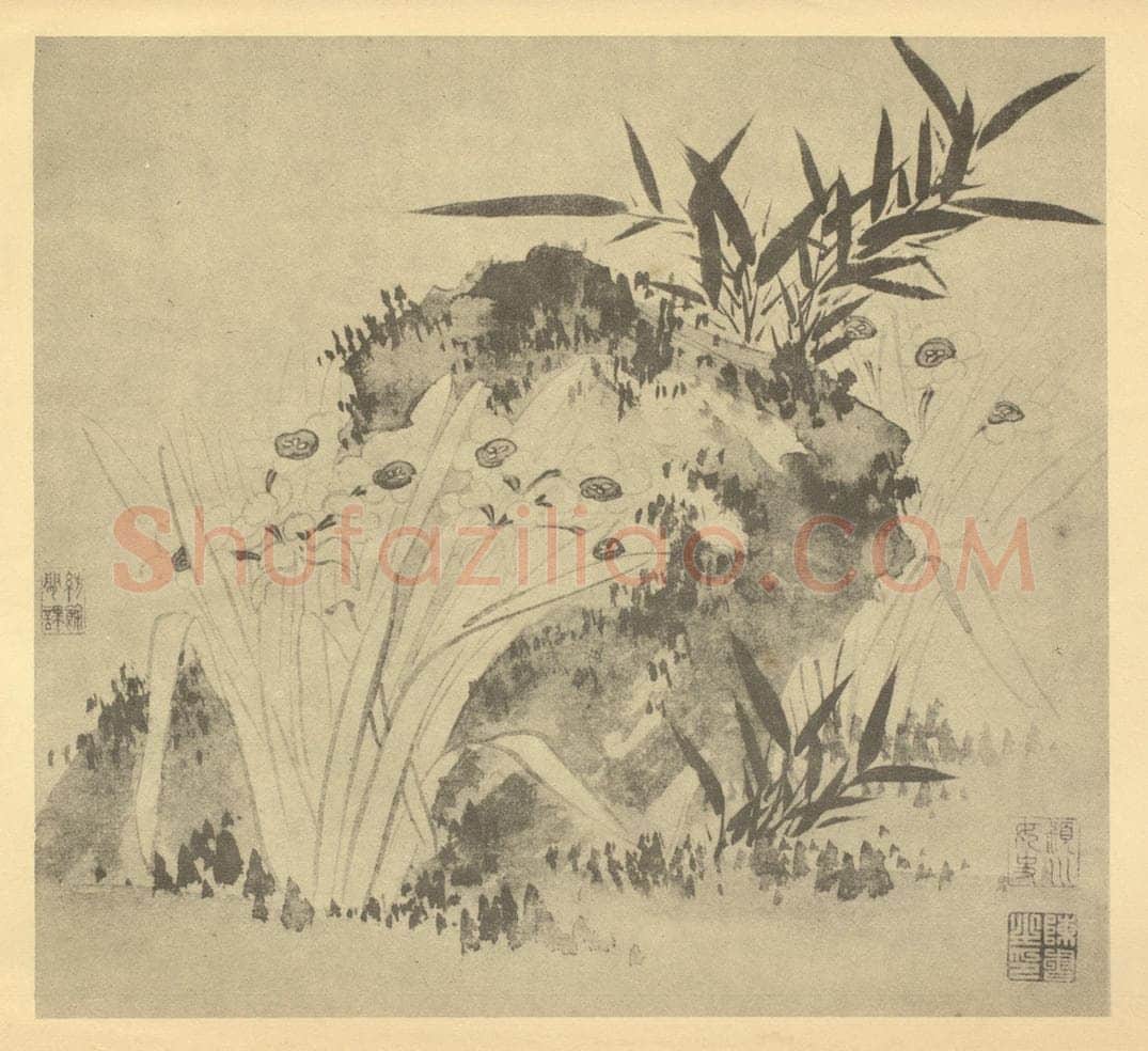 清 陈书《水仙》国画作品