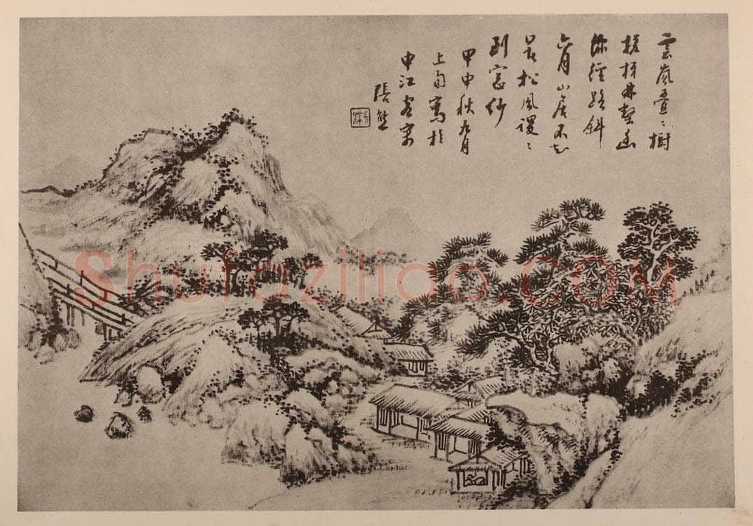 清 张熊《山水册(十二)》国画作品