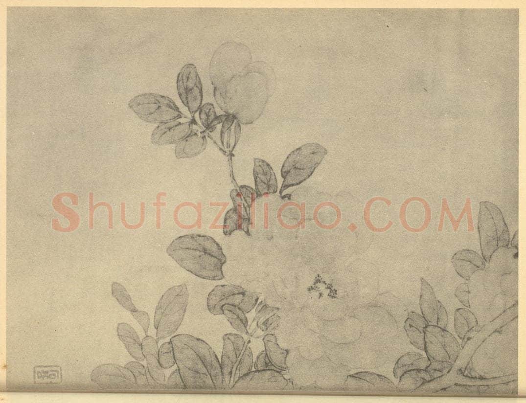 清 胡慥《蔷薇》国画作品