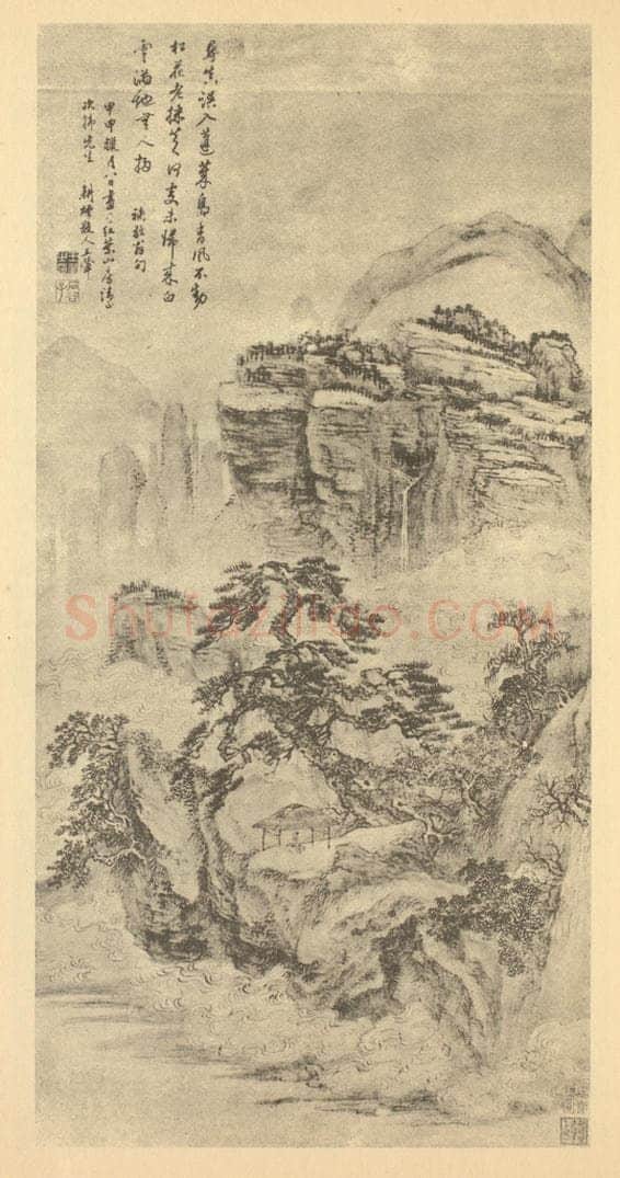 清 王翚《层峦积霭图》国画作品