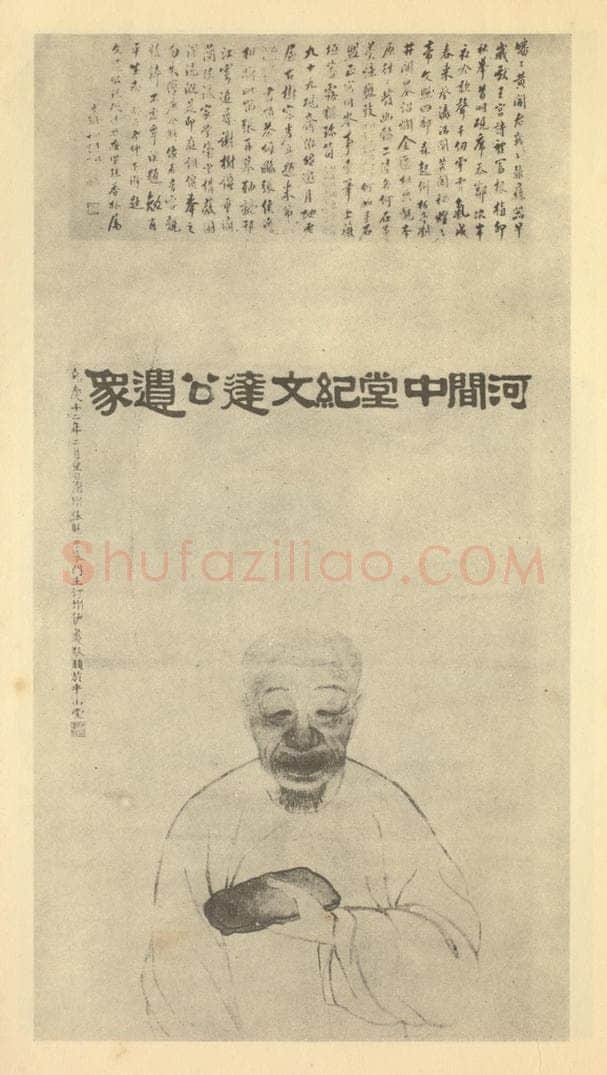 清 张赐宁《画纪晓岚像》国画作品