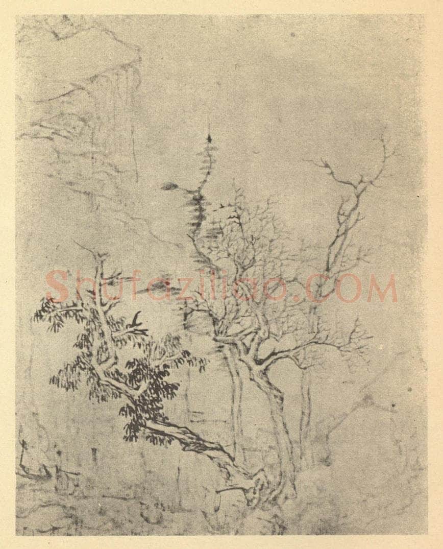 明 张风《山水图（四）》国画作品