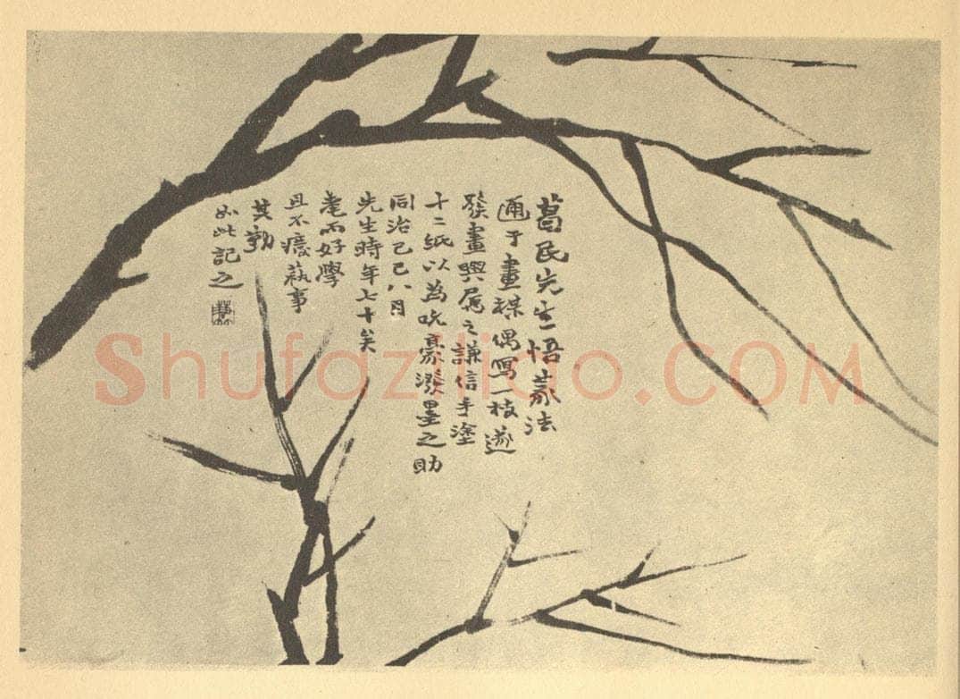 清 赵之谦《画梅法(一)》国画作品