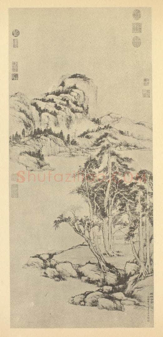 清 董邦达《山水轴（六）》国画作品