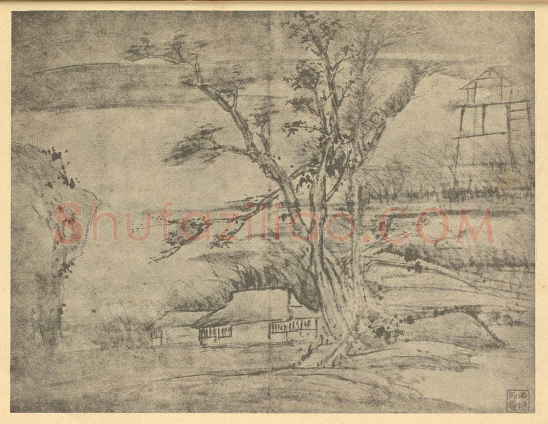 清 王概《山水图（三）》国画作品