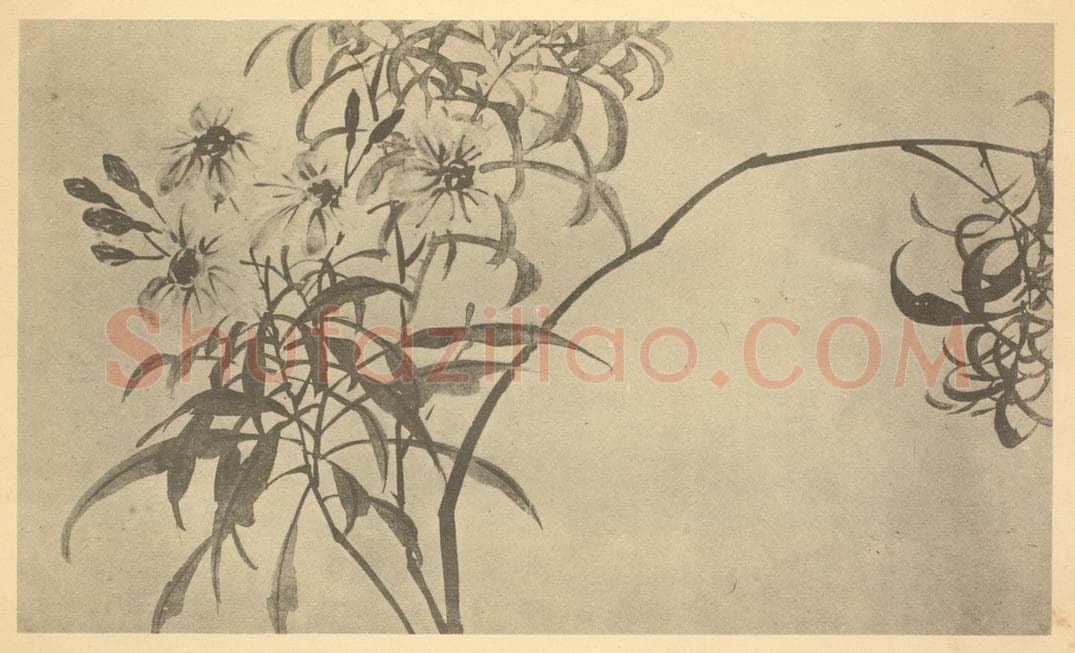 清 吴熙载《夹竹梅》国画作品