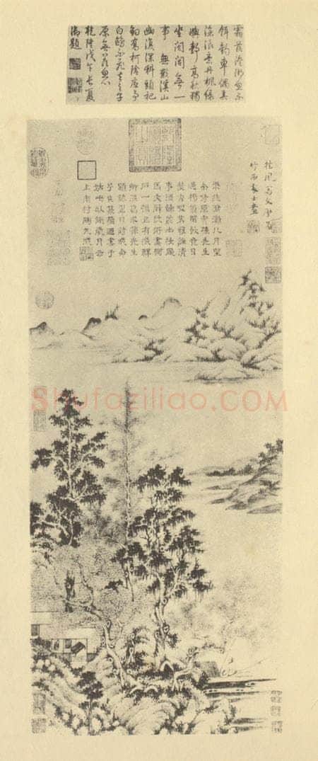 元 马琬《山水轴（四）》国画作品