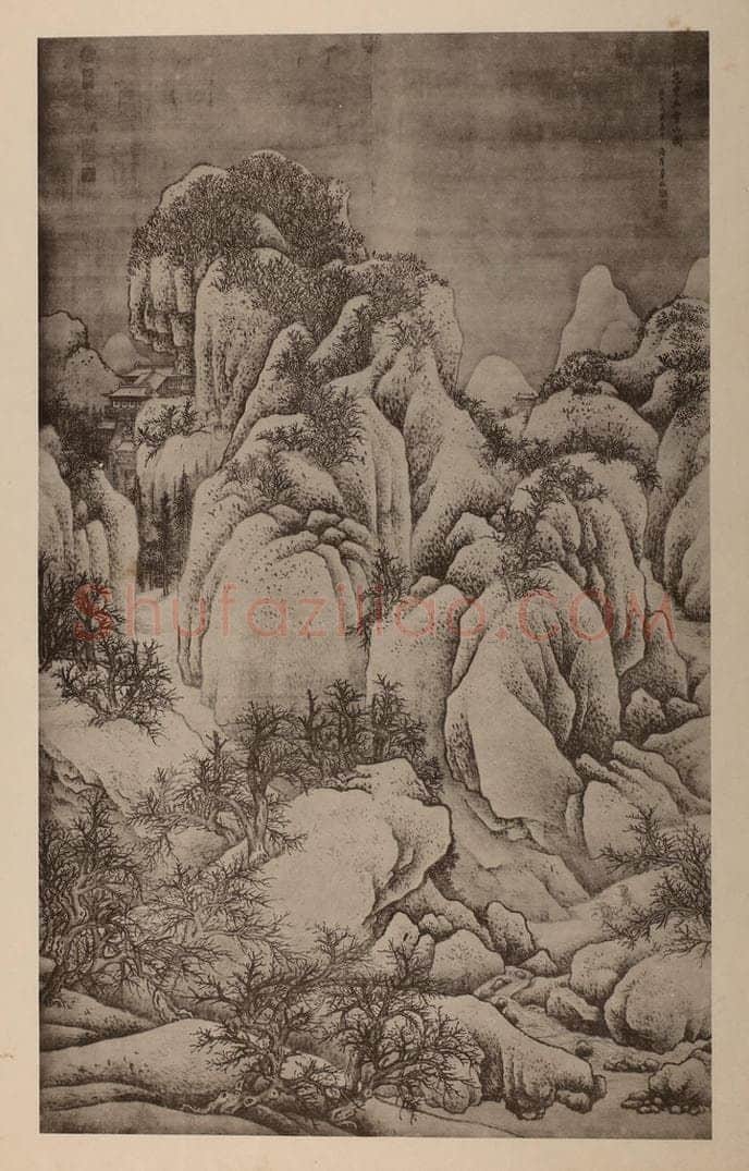 清 王翚《雪山图轴》国画作品