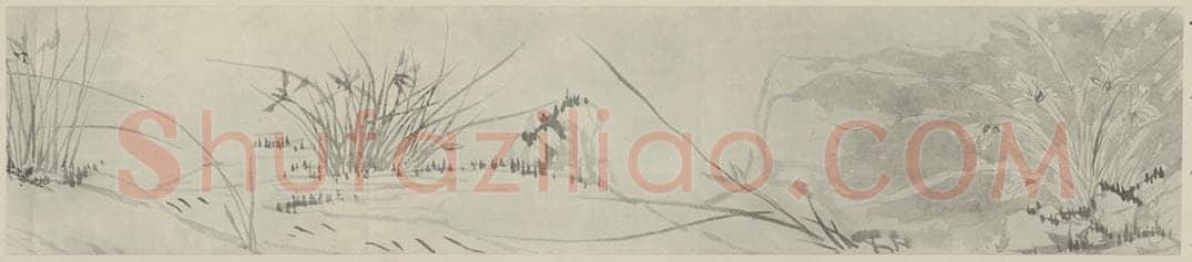 清 陈鸿寿《墨兰图卷(二)》国画作品