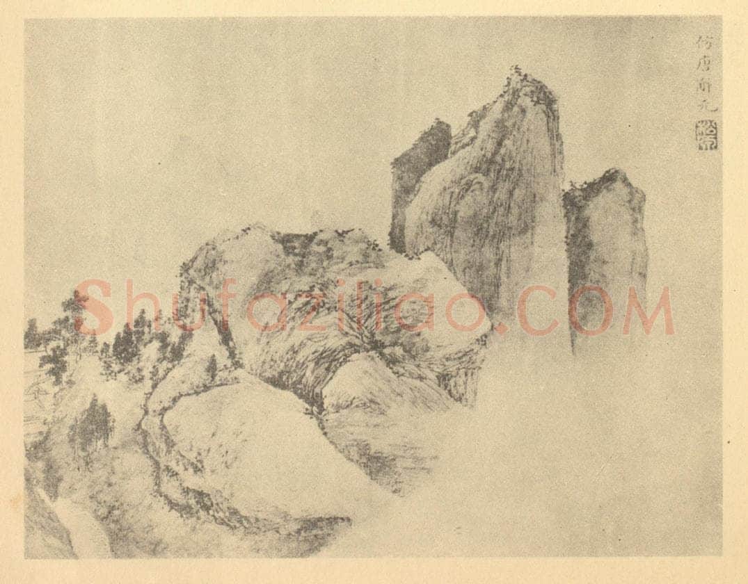 清 蔡嘉《山水图（八）》国画作品