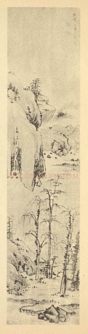 清 赵之琛《山水轴》国画作品