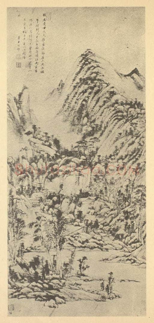 清 王原祁《山水轴(二十三)》国画作品