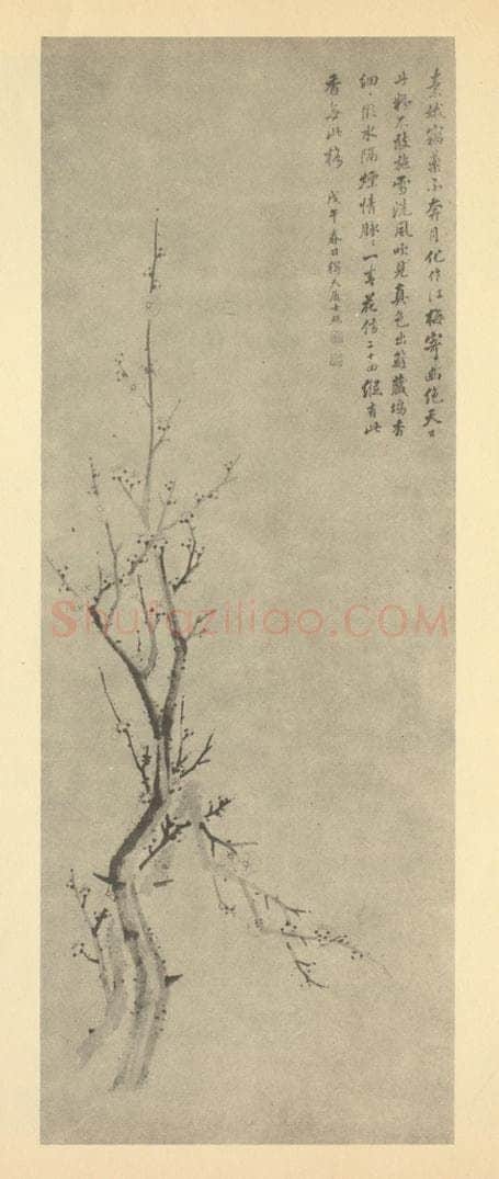 清 张照《梅花》国画作品