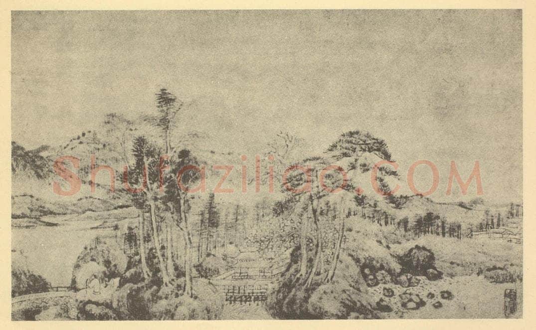明 钱旭《山水图（七）》国画作品