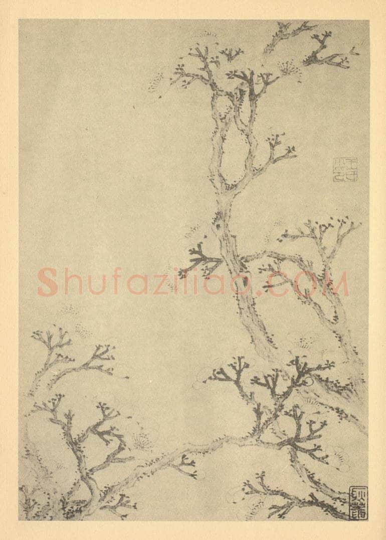 清 金俊明《梅花（十四）》国画作品