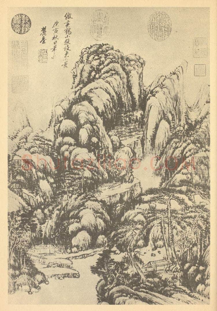 清 王原祁《山水轴(十八)》国画作品