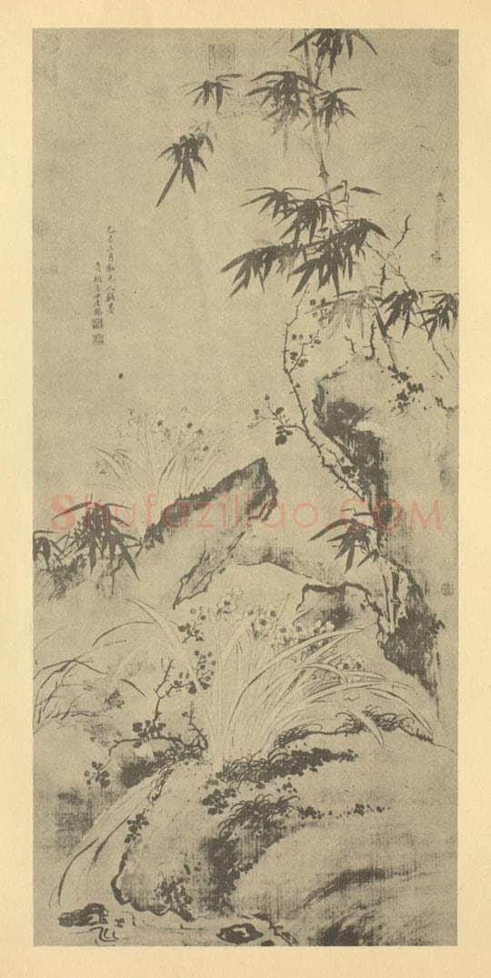 清 蒋廷锡《水仙》国画作品