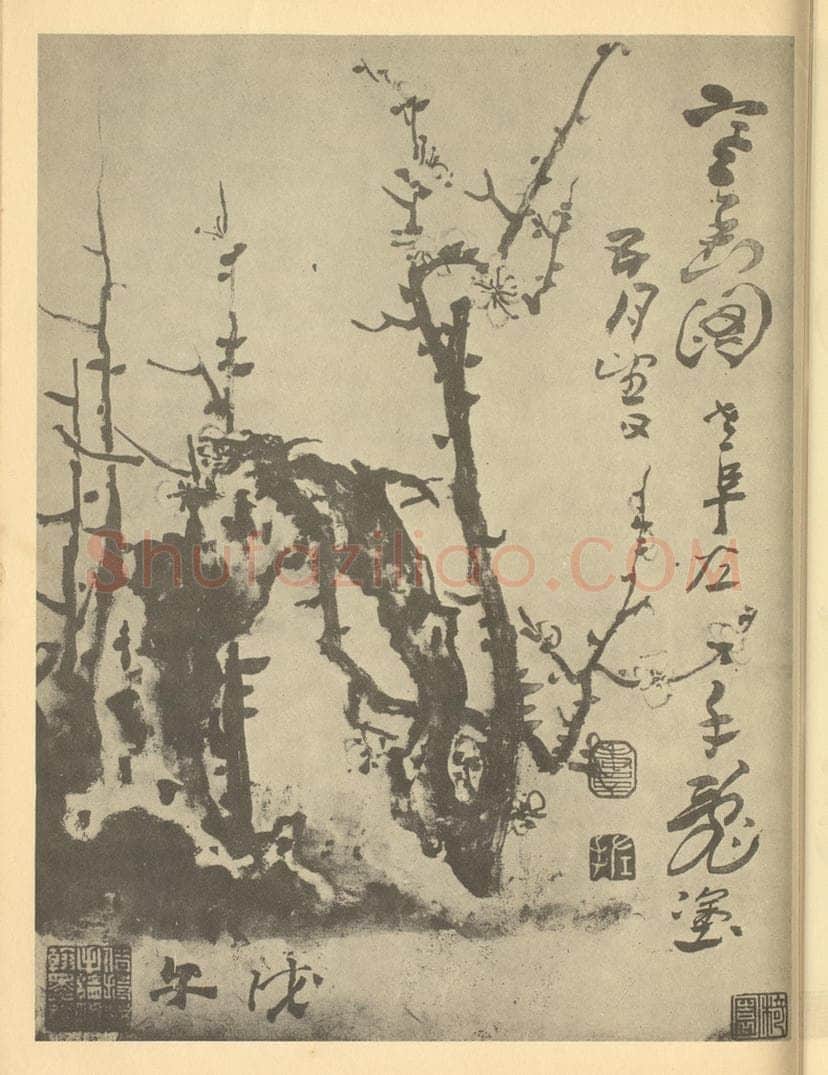 清 高凤翰《梅花（二）》国画作品