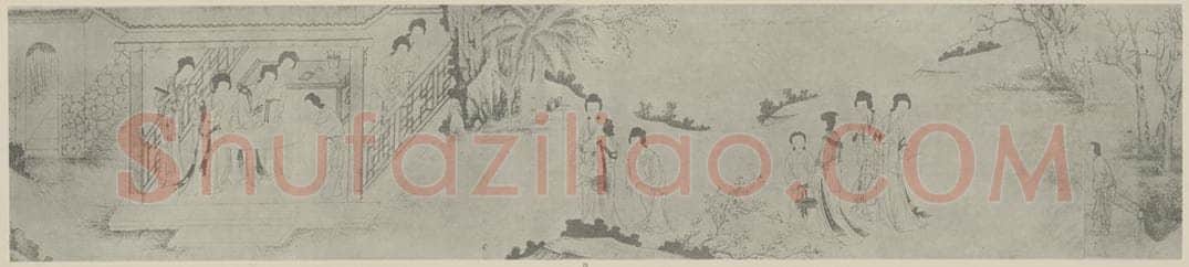 清 改琦《临仇十洲美人图卷（三）》国画作品
