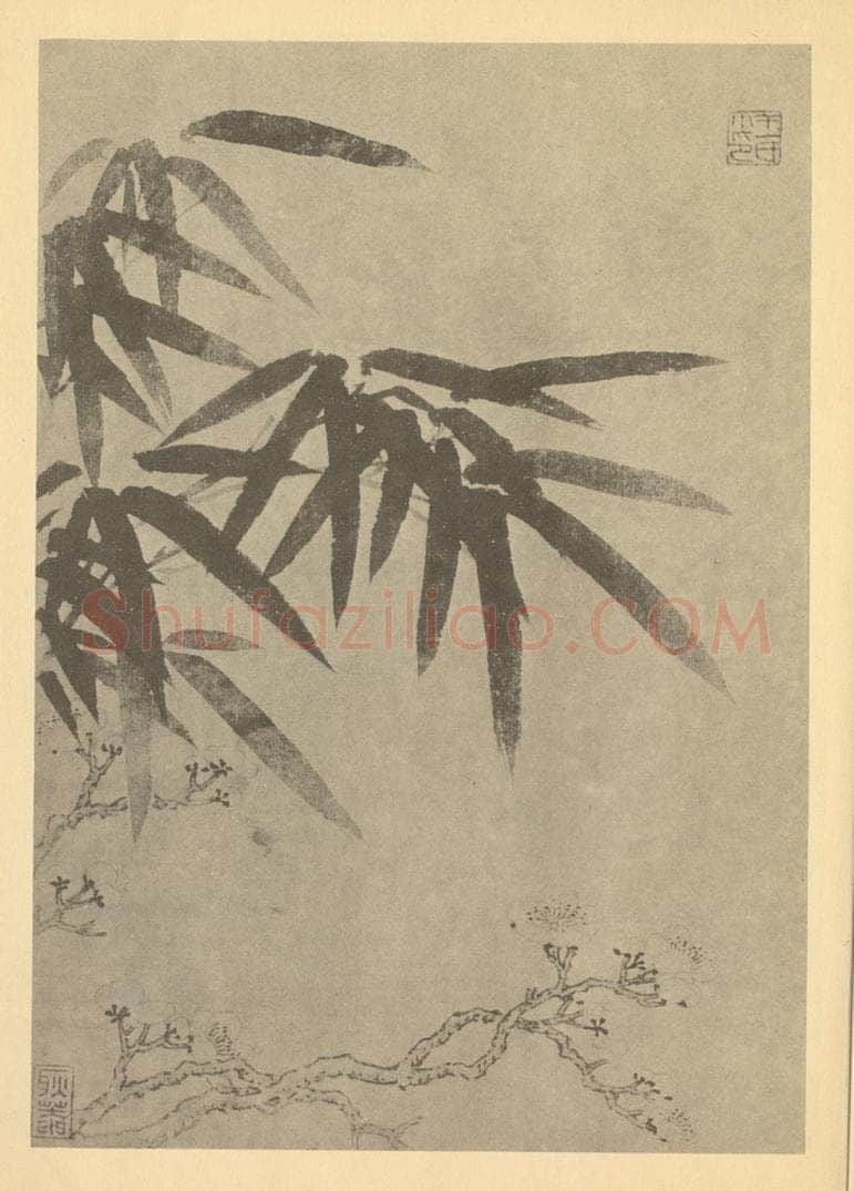 清 金俊明《梅竹》国画作品