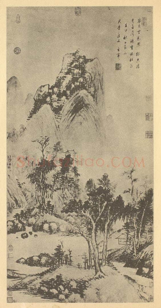明 董其昌《山水轴(十二)》国画作品