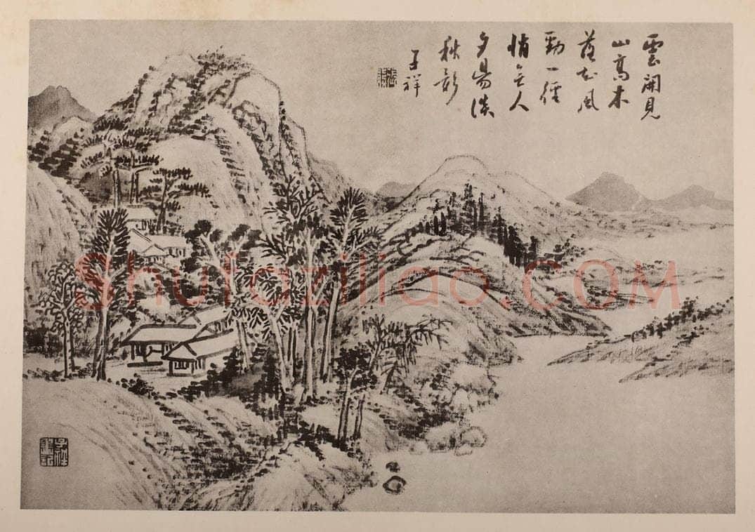 清 张熊《山水册（五）》国画作品
