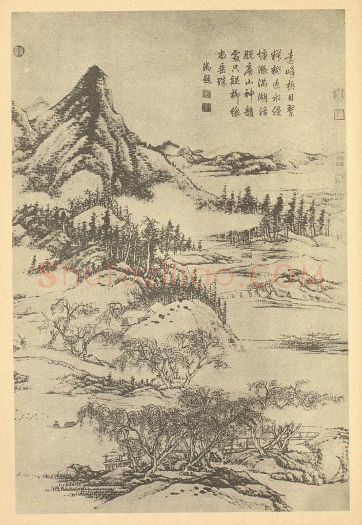 清 张宗苍《山水轴（六）》国画作品