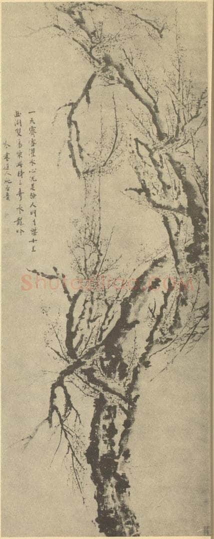清 姚若翼《梅花》国画作品