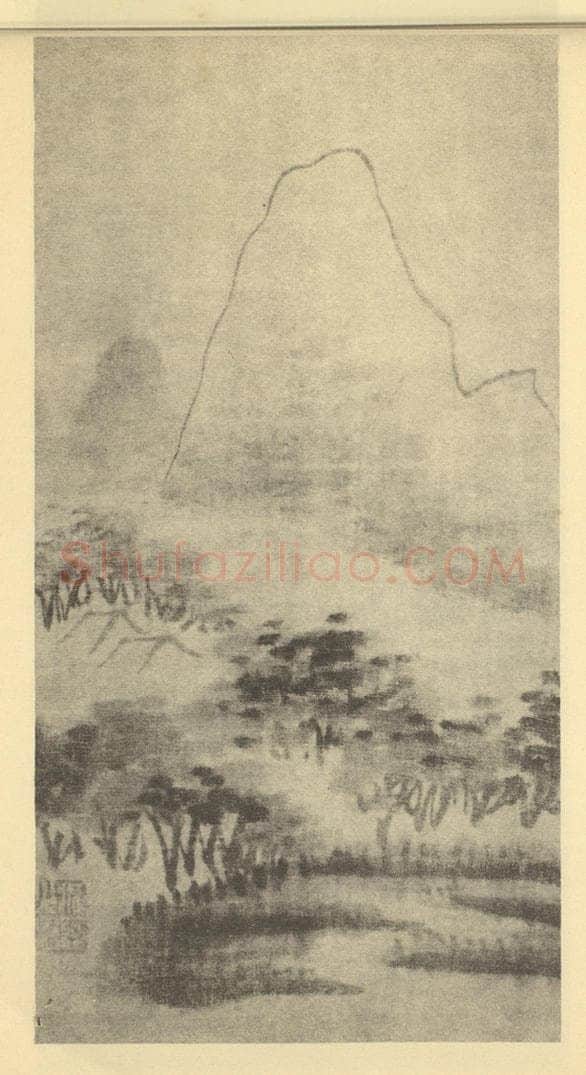 清 戴本孝《山水图(三)》国画作品