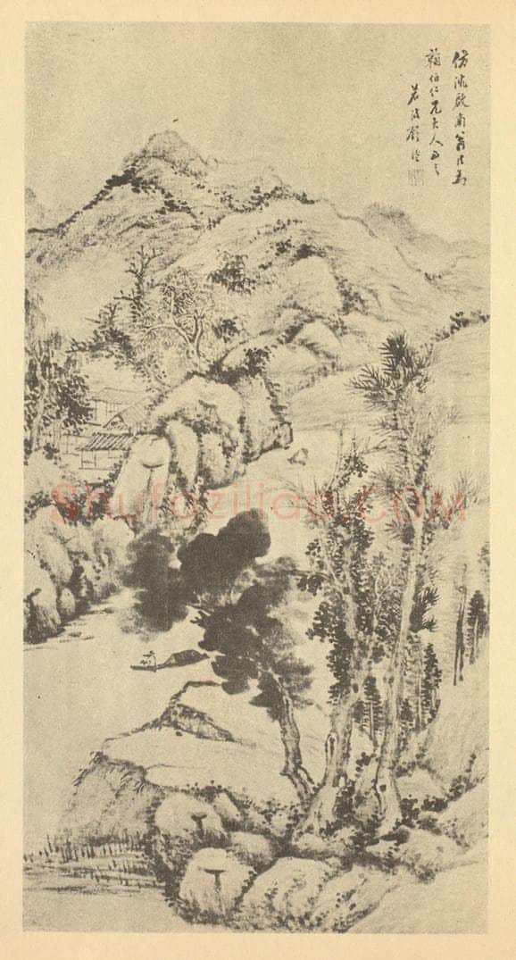 清 顾澐《山水轴（十一）》国画作品