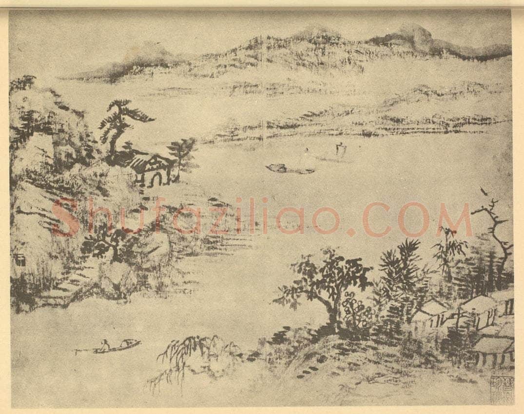 清 王宸《山水图(一)》国画作品