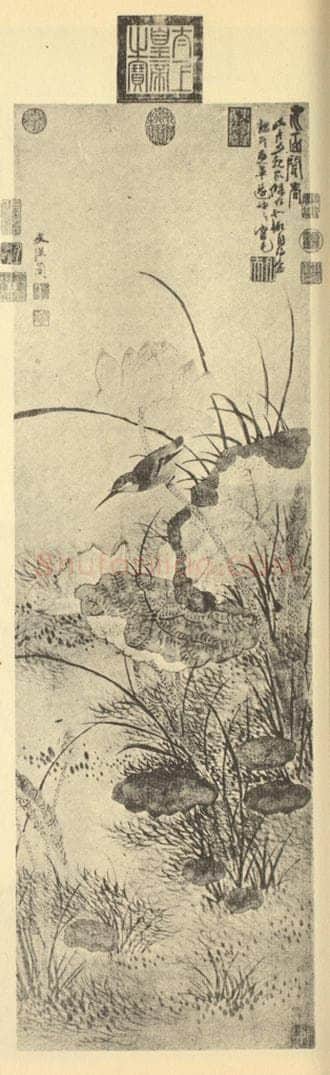 明 文从简《水面闻香图》国画作品