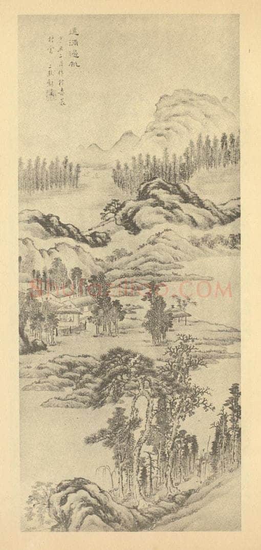 清 黎简《山水轴（二）》国画作品