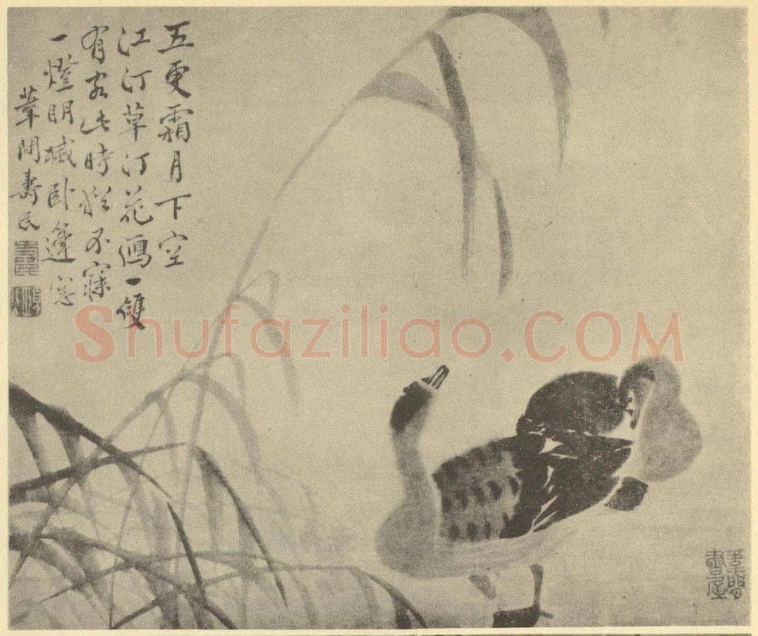 清 边寿民《芦雁图(三)》国画作品