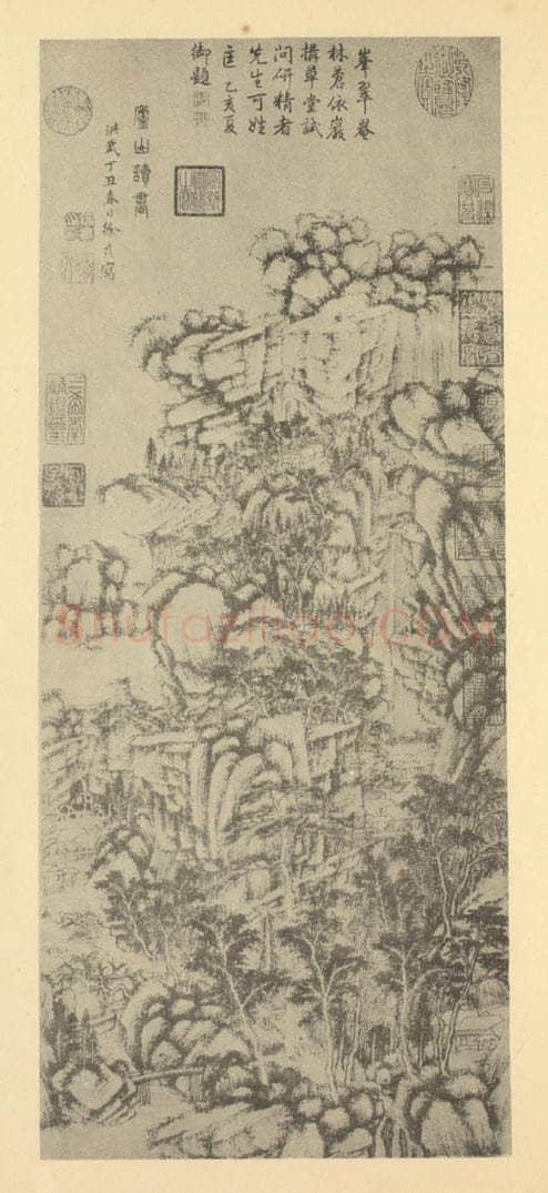 明 徐贲《山水轴（一）》国画作品