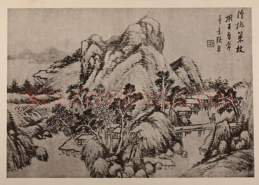 清 张熊《山水册（二）》国画作品